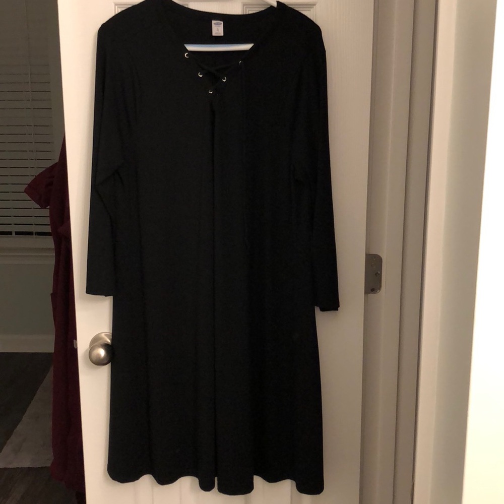 Knit lace up dress